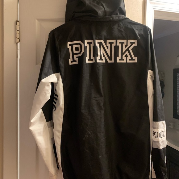 Black and white VS PINK rain jacket/wind breaker - Picture 2 of 3